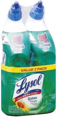 LYSOL Clean & Fresh Toilet Bowl Cleaner Cling Gel, Country Scent, 24 OZ, 2/Pack