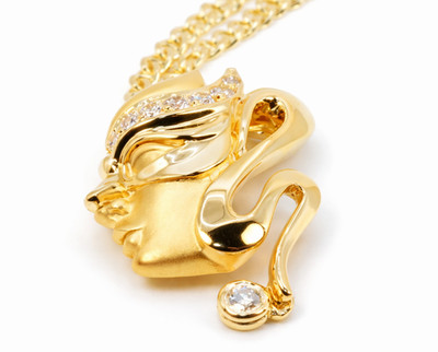 Carrera y Carrera Frau Maske Gesicht Diamant 18k Gelbgold Halskette...