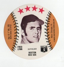 FRED LYNN BOSTON RED SOX 1976 MSA DISC BLANK BACK EX-NM VINTAGE