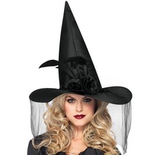 Womens Witch Hat Halloween Costume Accessories Party Masquerade Ladies Girls
