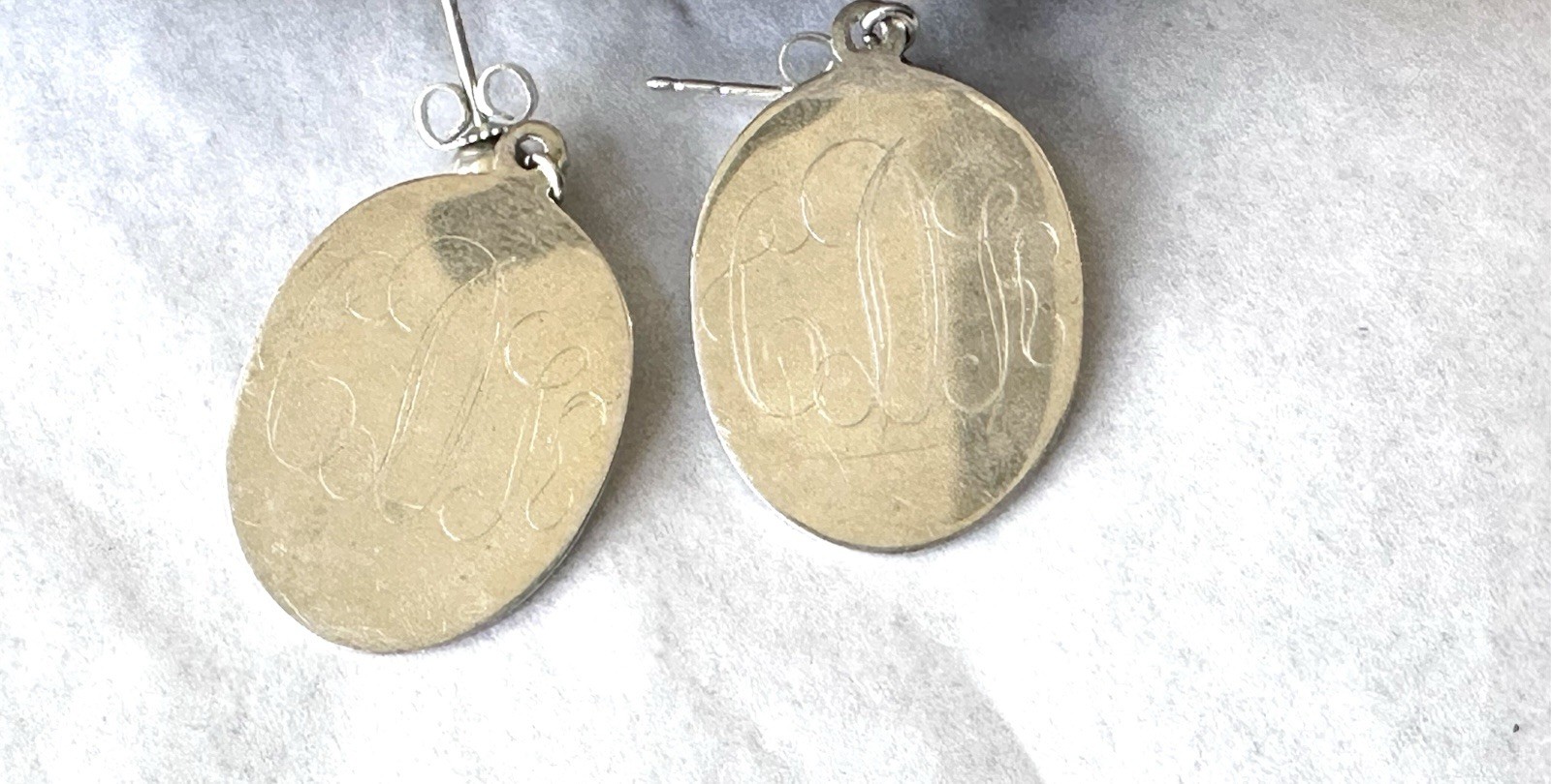Monogram Sterling Silver Initials Disc Earrings - image 3