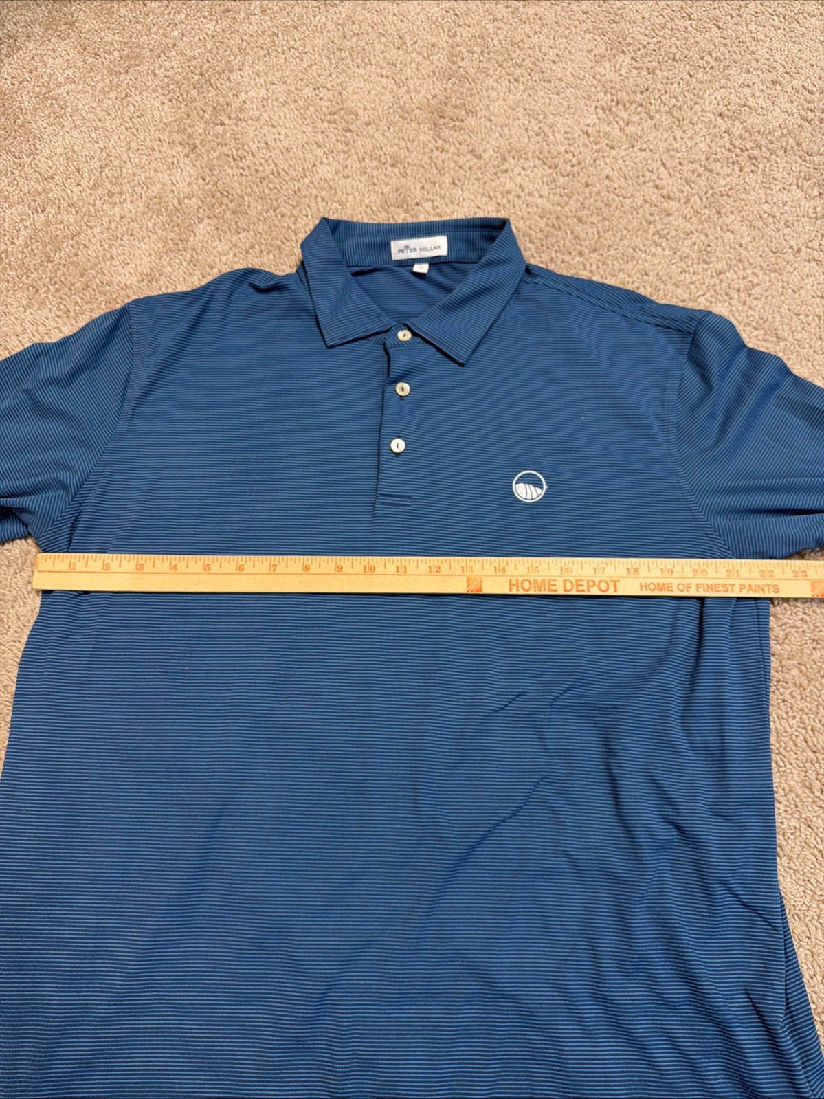 Peter Millar Performance Golf Polo Large Blue Str… - image 10