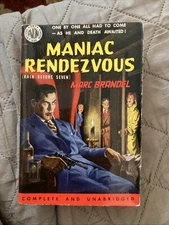 Crime Vintage Pb, Maniac Rendezvous by Brandel, Avon Book 387, 1952, NVG+