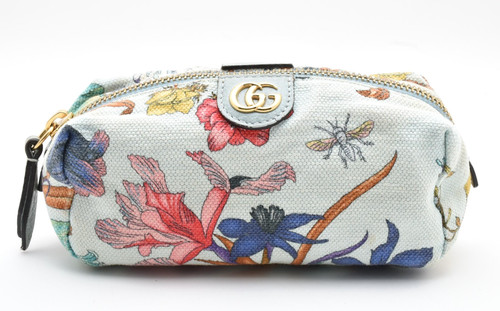 GUCCI Flora Marmot Cosmetic Pouch Purse Case Bag Limited Edtion GG Auth