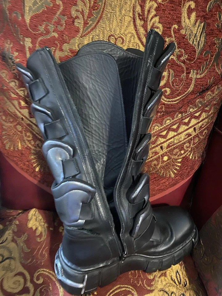 Nuevas botas rock unisex punk rock-Estilo 738S una negra talla 10 Foto 4 de 4
