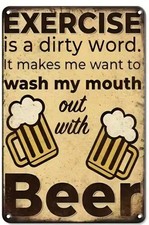Vintage Look Bar Sign Decor, Funny Metal Beer Sign for Home Bar