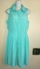 New without tags Forever 21 Women Blue Aqua Turquoise Polka Dot Dress Size M