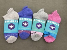 4 Pairs BOMBAS Women Honeycomb Tri-Block Multi Ankle Socks Size Medium