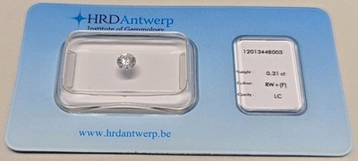 HRD CERTIFIED NATURAL DIAMOND 0,31ct +F LC EX VG VG NATURAL DIAMANT Zertifikat