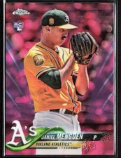 2018 Topps Update Chrome DANIEL MENGDEN Pink Refractor Rookie Card HMT6 A's QTY. rookie card picture