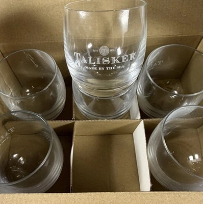 TALISKER Made By The Sea Rocking Whisky Glasses x 6 Boxed New NOS 2011 
