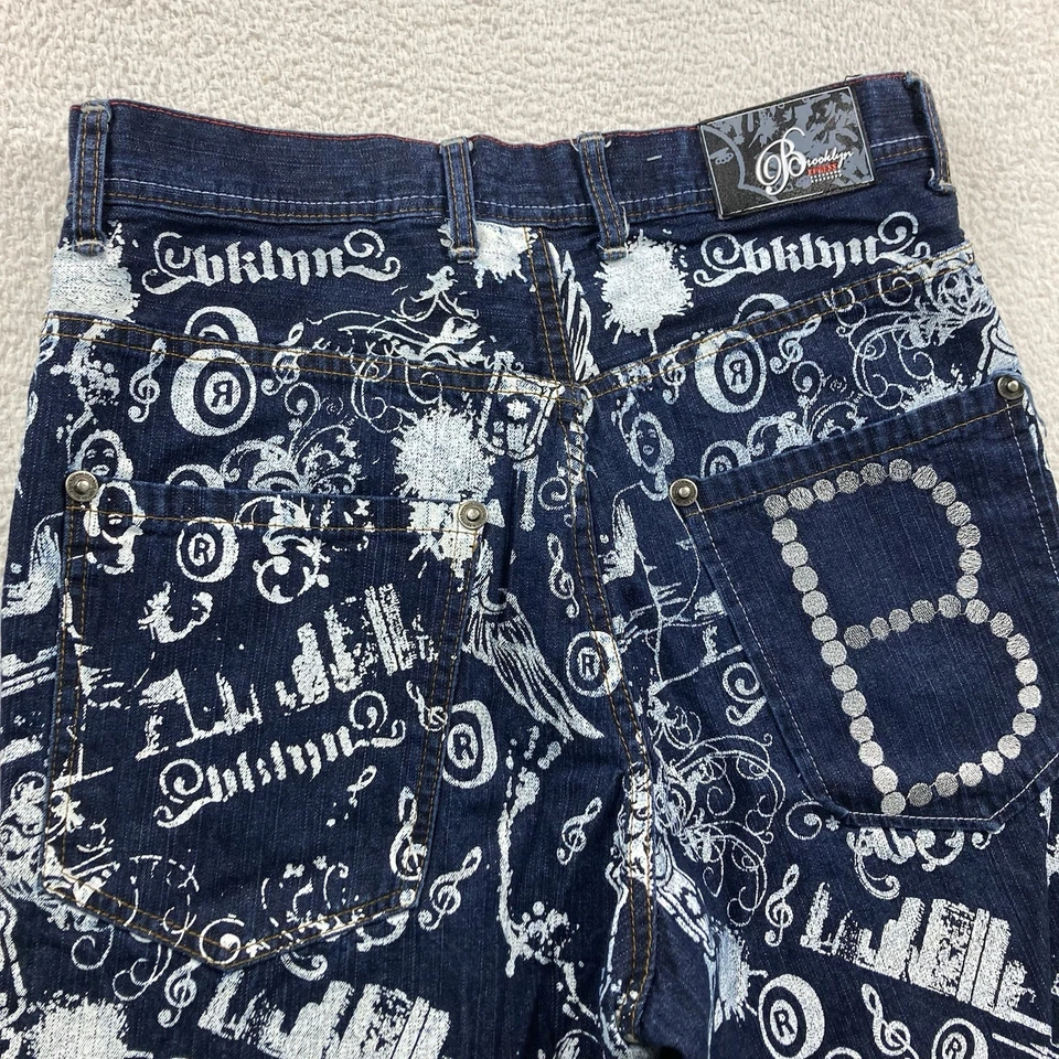 Pantalones Cortos De Colección Brooklyn Xpress Denim Para Hombres 34 Azul Suelto Hip Hop Y2K Foto 2 de 4
