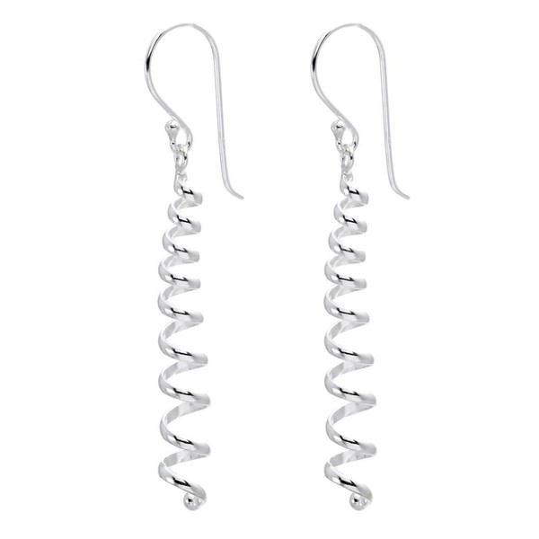Silverly Sterling Silber Spiral Twist Tropfen Baumeln Ohrringe-image
