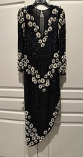 Party Prom Dress Size L Black/White