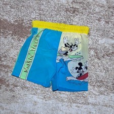 Vintage 1990s Mickey Mouse Surf Swim Trunks Youth Size 5/6 Surfcore, beachcore,