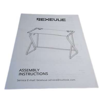 BEXEVUE Gaming Desk with LED Armor, 100x50 cm RGB Computer Desk with Carbon Fibe