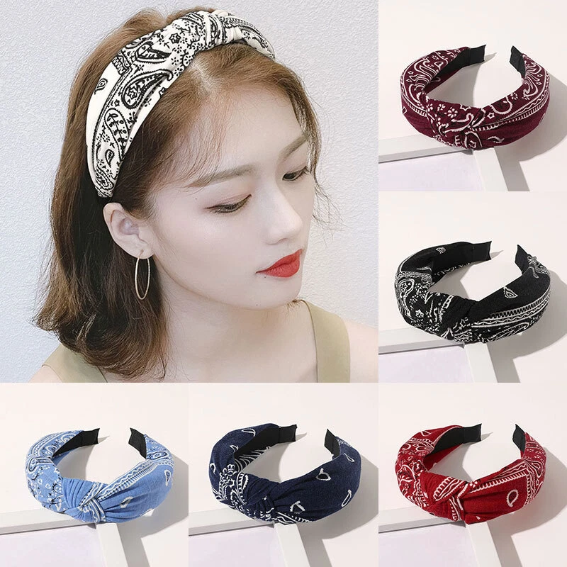 Fascia per capelli annodata in raso nero per donna - Un accessorio per capelli chic ed elegante senza imbottitura - Italia