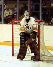 NHL 1970's Goalie Gerry Cheevers Boston Bruins Game Action Color 8 X 10 Photo