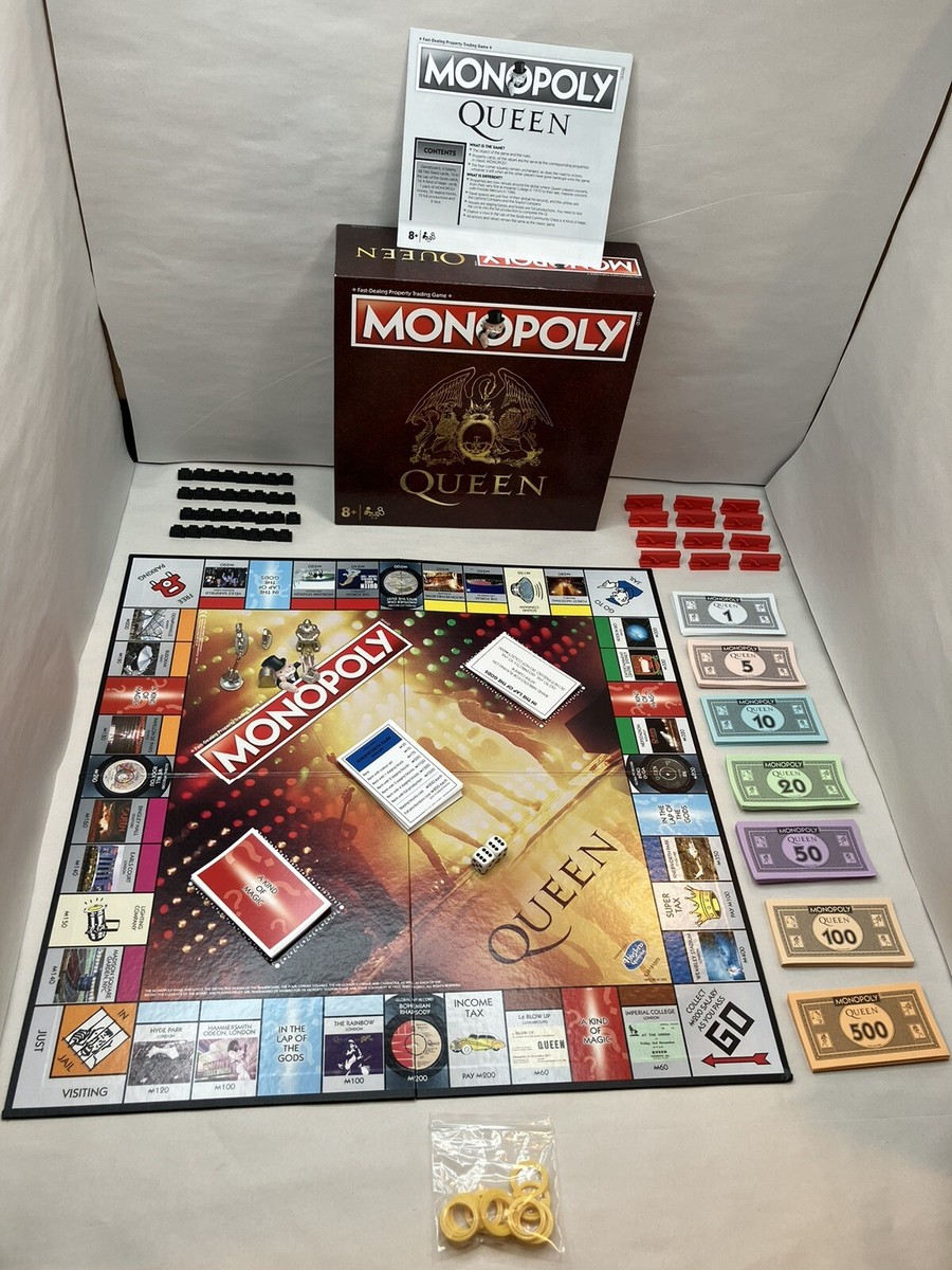 Monopoly Queen Rock Edition Board Game - 100% Complete NEAR