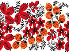 Russian ornament flower berry Accent Tile Mural Kitchen Backsplash Ceramic 8x6