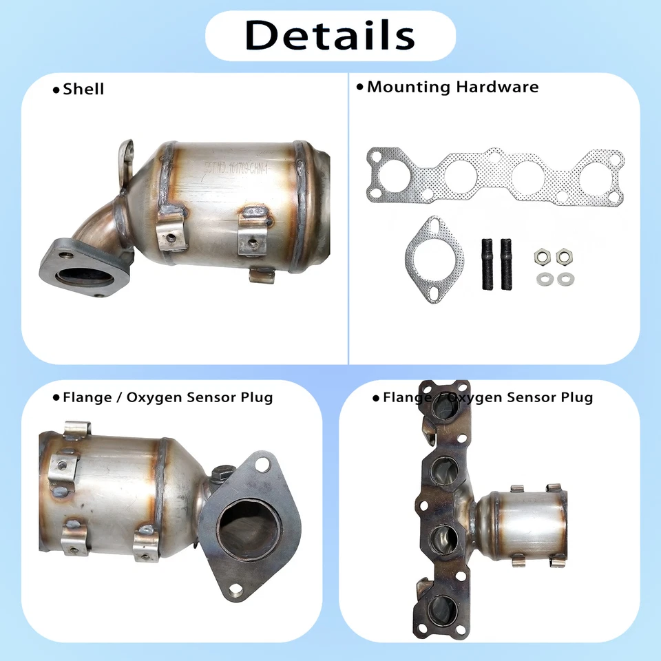 Convertidores catalíticos para Kia Forte Koup Forte5 2010-2013 2009-10 Rondo 2,0 L 2,4 L Foto 2 de 4
