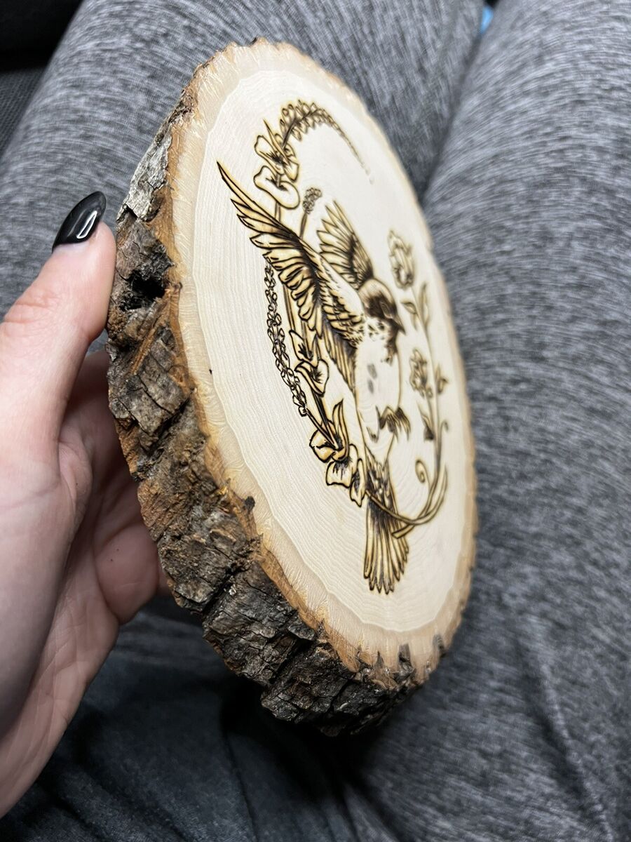 Pyrography wood burning Coaster Cutting Cheese Board Centerpiece Gift Dragon