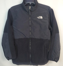 North Face Polartec Youth Jacket Coat XL Black Full Zip 2 Tone Winter