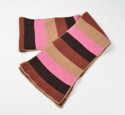 Vintage Corneliani Unisex Wool Blend Striped Multicolor Scarf OS