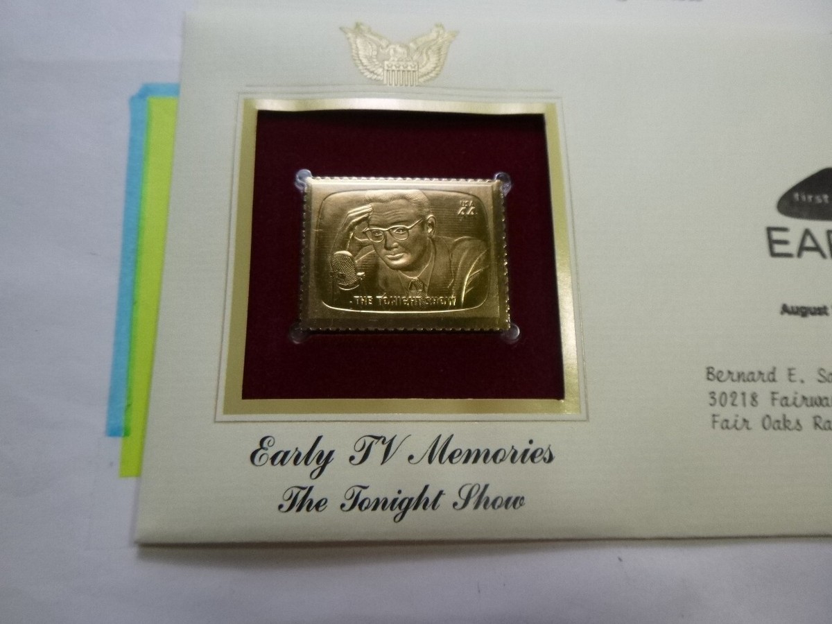sm様 TONIGHT SHOW EARLY TV MEMORIES 2009 1ST DAY ISSUE USPS 22KT GOLD