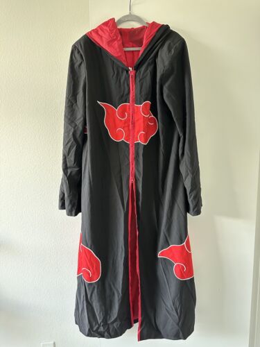 RVM Toys Akatsuki Unisex Long Cloak Robe Coat Dress Itachi Cosplay Costume  Uniform Cape Black, L