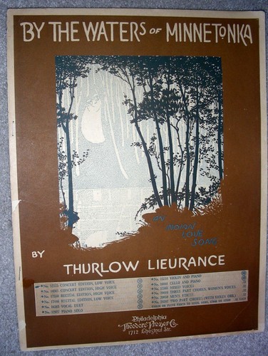 1914 BY THE WATERS OF MINNETONKA Sheet Music INDIAN LOVE SONG Lieurance LOW Vce - Picture 5 of 5