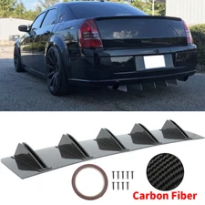 For Dodge Carbon Fiber Rear Shark Bumper Diffuser 5 Fin Splitter Body Spoiler