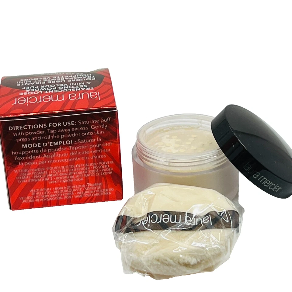 Laura Mercier translucent loose setting powder & Mini Velour Puff 0.33 oz NIB - Image 3 of 4