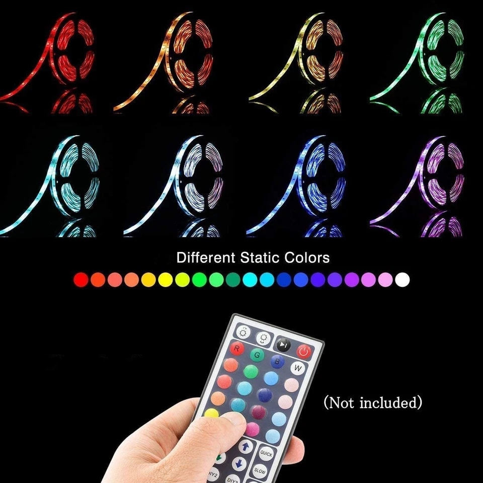 32.8ft RGB LED Strip Light Kit 600 LEDs Adhesive LED Tape Light for Home Decor - Image 3 of 4