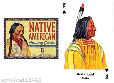 Native American History Playing Cards NEW 52 color portraits Illustrated booklet