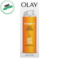 Olay Vitamin C Hydrating Moisturizer with Sunscreen, SPF 30, 1.7 Oz