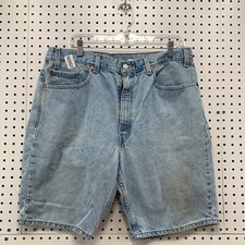 Vintage Levi's 505 Denim Shorts Mens Size 38 Fits 36x9.5 Light Wash Blue