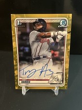 Trey Harris 2020 Bowman Chrome True Gold Refractor Auto /50 1st RC Braves Au