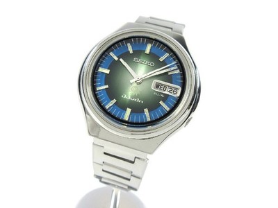 美品 セイコーアドヴァン 7019-7220 ブルーグリーングラデ カットガラス Seiko 7019-7220 Advan 1972 Auto Green Blue Two-Tone 38mm SS