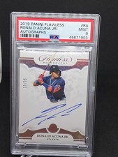 2019 Panini Flawless Ronald Acuna Jr Braves AUTO #13/25 jersey# psa 9