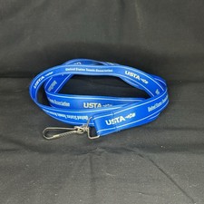 USTA United States Tennis Association Blue Lanyard Keychain ID Holder