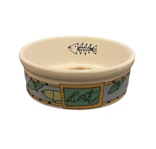 Signature Ursula Dodge Majesty Pet Cat Food Water Bowl 5" Stoneware