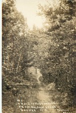 WI Wisconsin Sayner Trail to Post Office from Balsam Lodge RPPC ca1915 Postcard