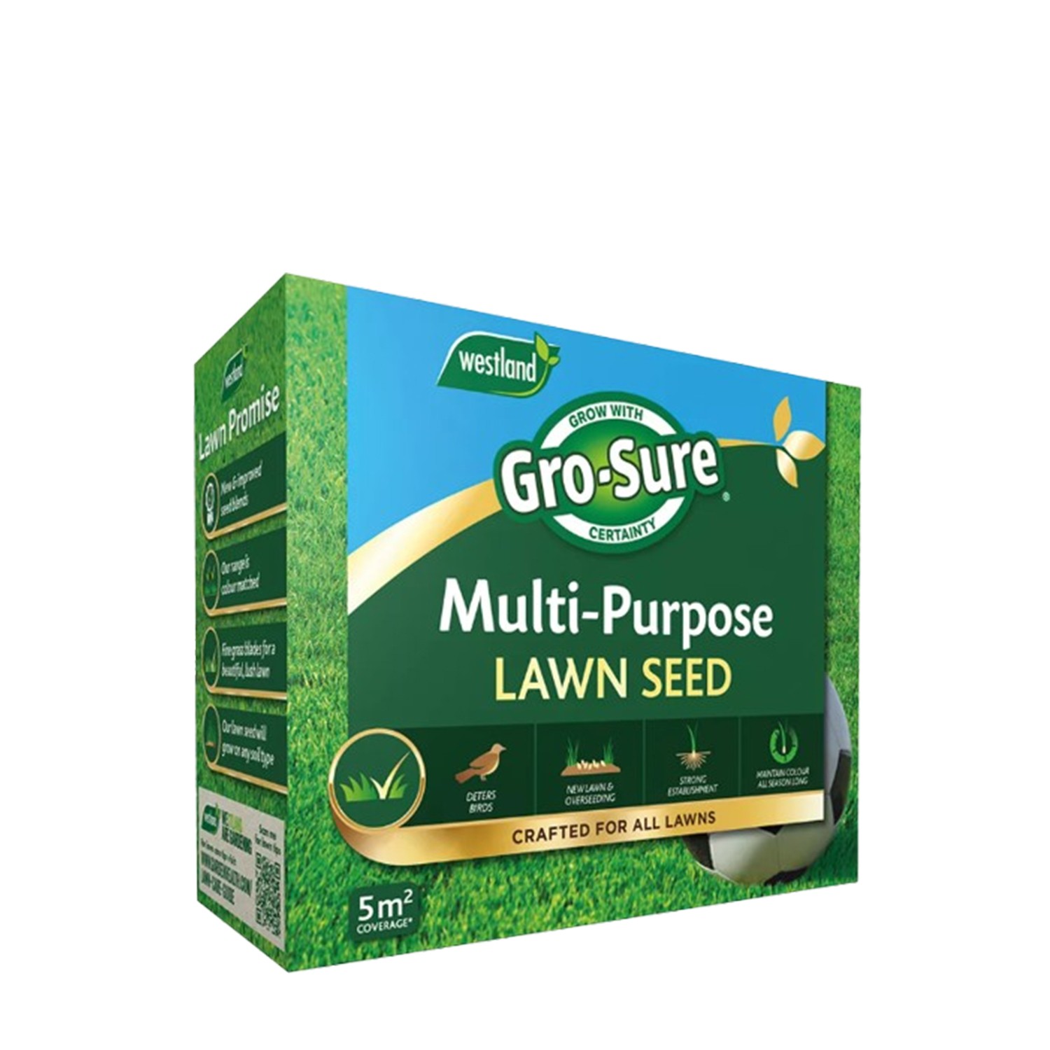 Gro-Sure Multi-Purpose Lawn Grass Seed 5m² New Lawns Patches & Overseeding