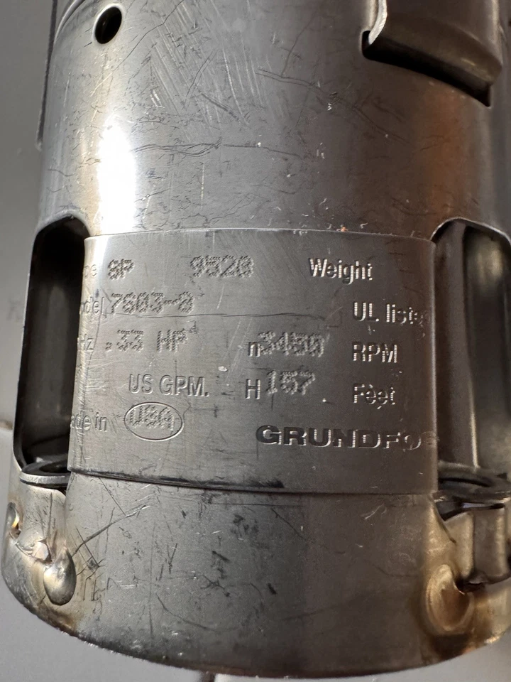 BOMBA SUMERGIBLE FRANKLIN ELÉCTRICA 2145029004 3 HILOS con Grundfo 9523 Foto 3 de 4