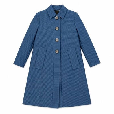 Marc Jacobs Vintage Ribbed Blue Lightweight Overcoat Jacket 