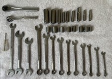 Vintage Craftsman Usa Sae Tool Lot Wrenches Ratchets Sockets Raised Panel