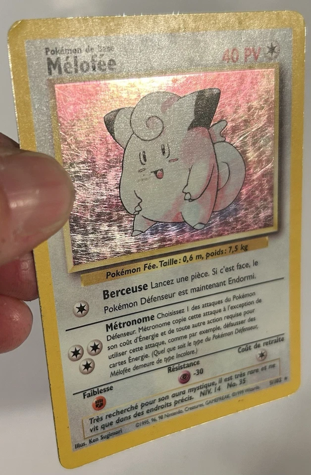Pokemon Base Set (French) - Melofee (Clefairy) - Holo RARE - 5/102 MP - Image 2 of 4