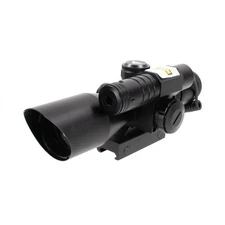 AIM Sports 2.5-10x40 Illuminated Rifle Scope with Green Laser - Mil Dot Reticle 