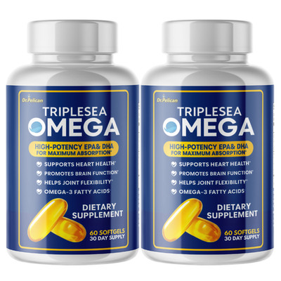 Triplesea Omega- Heart & Brain Support- 2 Bottles- 120 Capsules